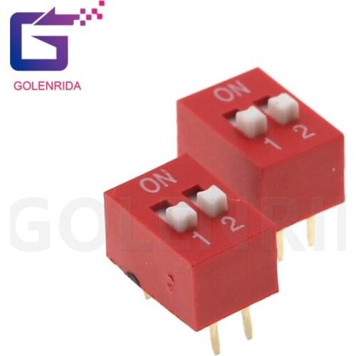 10PCS Slide Type Switch Module 2.54mm 2 Position bit Way DIP Red Pitch NEW