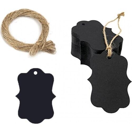 100pcs Kraft Paper Gift Tags Brown/white/black Free 20m Natural Jute Twine Blank Label Tags For Price GarmentGift Decorating