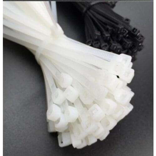 100pcs Self-locking cable tie 9X400mm wide 8.8mm nylon cable tie black and white binding seal