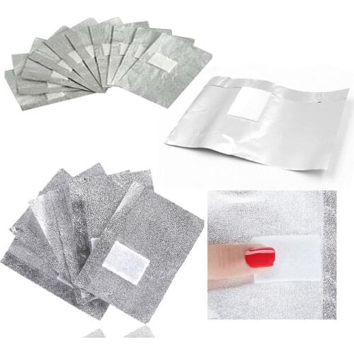 50 pcs/100 pcs Nail Art Polish Removal Foil Gel Lack Off Wraps Soak off Aluminium Paper Foil+ Cotton Pad Nail Gel Remover Tr#57