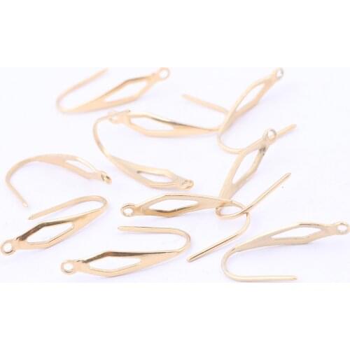 50pcs gold plated stainless steel fishhook earring hooks diy ear wire findings for jewelry making supplies