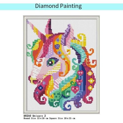 Joy Sunday 5D Diamond Painting Unicorn Full Square Diamond Painting Mosaic Cross Stitch Full Round Wall Pictures for Living Room