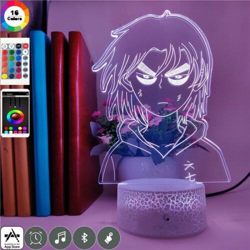 Anime 3D Neon Desk Lamp Sleep Atmosphere Night Light LED Scissor Seven Smart Phone Control Club Party Kids Room Decor Nightlight