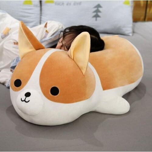 45/70/90CM Big kawaii Shiba Inu Dog Plush Toy Pillow Stuffed Soft Animal Cushion for Children Girls Sleeping Doll