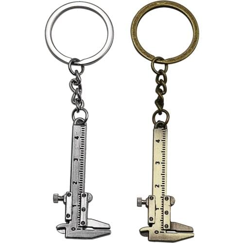Key Chain Mini Vernier Caliper Measurement Model Key Ring Car Styling Movable Caliper Ruler Accessories For Woodworking Tools