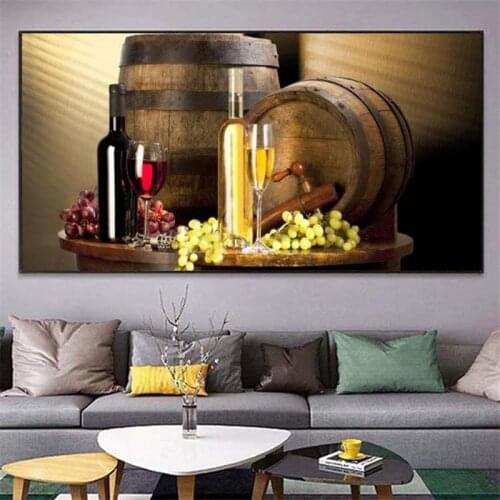 Grape Wine Decorative Painting Art Posters and Prints on Canvas Wall Art Still Life Picture for Living Room Home Decor