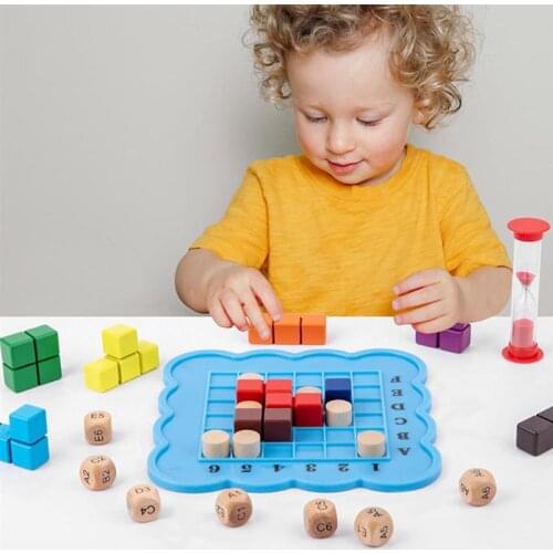 Wooden Block Toys Portable Childrens Montessori Educational Toys Parent-child Interactive Game for Children Over 3 Years Old