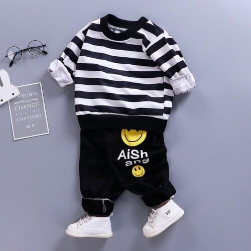 Boys Childrens Stripped Clothing Kids Sweater Pants Clothing Childrens Cotton Girls Boys Clothing Toddler Boys Clothing Set