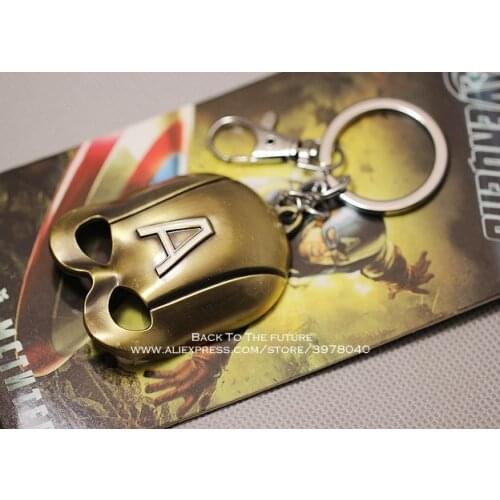 Disney Avengers Captain America 5.5cm key ring Metal Action Figure Posture Model Anime Collection Figurine Toys model children