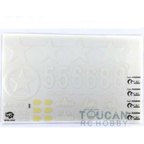 HengLong 1/16 Scale USA M4A3 Sherman RC Tank Model 3898 Decal Decoration Sticker TH00447