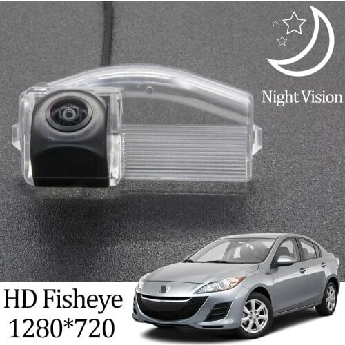 Owtosin HD 1280*720 Fisheye Rear View Camera For Mazda3 Mazda 3 (BK)(BL) 2003-2013 Car Vehicle Reverse Parking Accessories