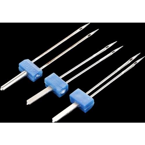 3 Pieces Stainless Steel Durable Double Needle Sewing Machine Needles Pin Safety