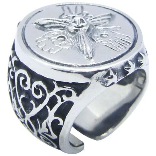 Cool Fashion Round Ring 316L Stainless Steel Women Mens Fashion Open Ring