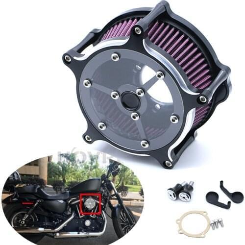 Motorcycle Clear Air Filter Turbine Intake Air Cleaner For Harley Sportster 883 1200 Iron 883 Forty Eight Seventy Two 91-16
