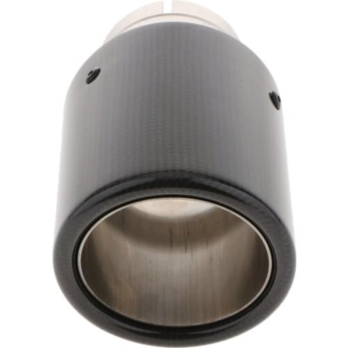 63mm Inlet 89mm Outlet Stainless Steel Carbon Fiber Car Exhaust Tail Muffler Tip Pipes for Auto SUV Matte