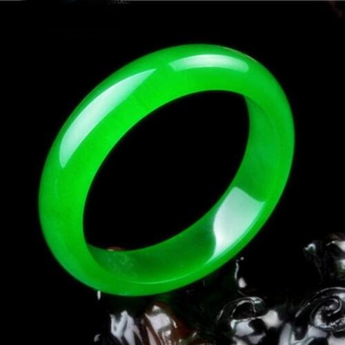 Genuine Natural Green Jade Bangle Bracelet Jadeite Chinese Hand-Carved Charm Jewelry Accessories Amulet Fashion Men Women Gifts