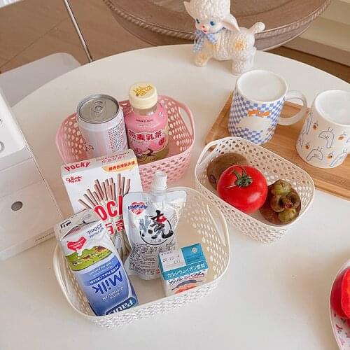 Plastic Storage Basket Desktop Snack Storage Basket Kitchen Storage Basket Bathroom Storage Box Basket