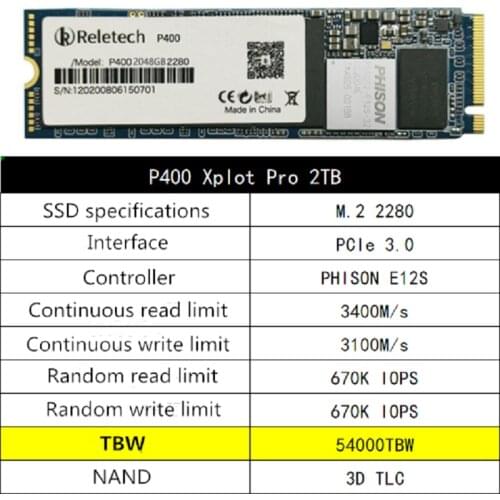 Reletech ssd m2 nvme 1TB 2TB Plot CHIA Mining High TBW PCIe Solid State Drive DRAM Cache 2280 Internal Hard Disk