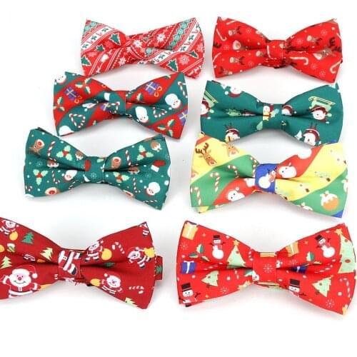 Christmas Bow tie for Men Women Snowmen Christmas Tree Bow knot Pre-tied Adult Silk Jacquard Bowtie Double Fold Cravats Party