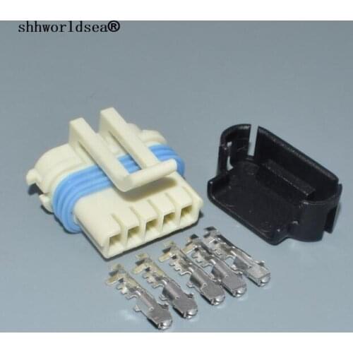 Shhworldsea Automotive electrical connector plug 5pin 1.5mm car waterproof female automotive connector with wrie