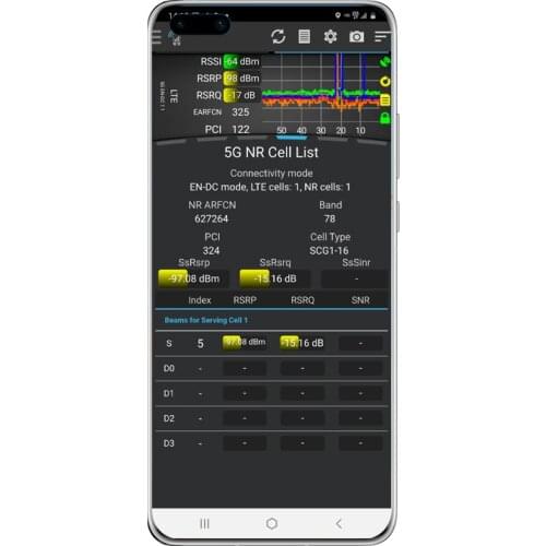 Tems Pocket Test Phone Huawei P40 Pro ELS-NX9 5G TEMS Phone GSM HSPA LTE NR Measurements For Outdoor Test