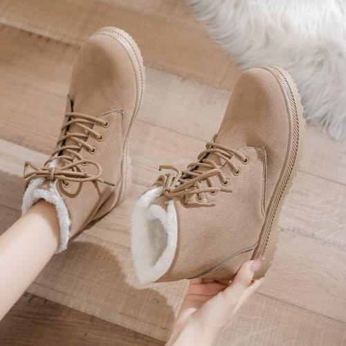 Snow boots womens ins tide 2020 new autumn and winter plus velvet short tube thick-soled cotton boots thick warm ankle boots