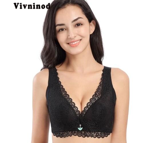 Sexy lace large size bra push up womens bra 34-52C D E adjustment without rims plus size bra push up womens bra 34-52C D E Cup