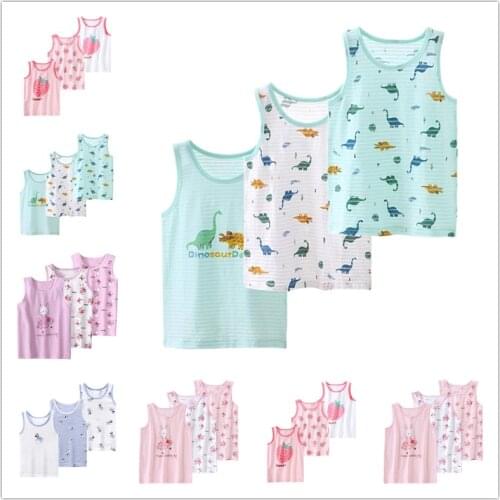 VIDMID Baby Children vest summer Girls tanks t-shirt Cotton tank sleeveless kids boy cartoon beach clothes 7010 16