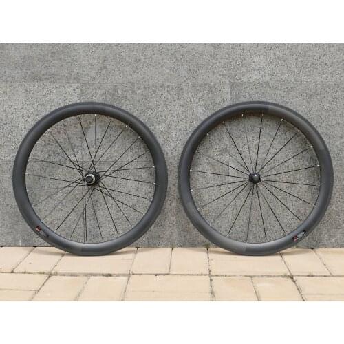 1 Pair : 3K UD Full Carbon Fiber Matt Glossy Road Bike Tubular Wheelset 50mm - 23mm Width Rim Bicycle Wheelset Basalt Brake Side