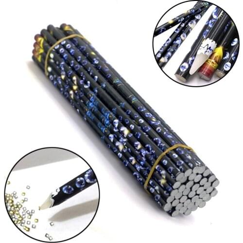 10Pcs Diamond Painting Acrylic Pencil Dotting Pen Wax Resin Rhinestones Gems Bead Nail Art Picking Tools DIY Beauty Accessories