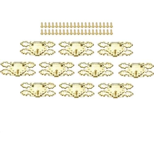 10Pcs Wooden Wine Gift Box Handbag Buckle Antique Gold Jewelry Box Padlock Latch Hasp Locked Hardware Accessories 41*24mm