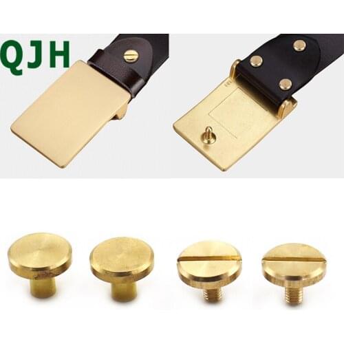 10pcs brass screw belt curved screw flat screw I-shaped screw hardware child and mother rivet luggage belt accessories