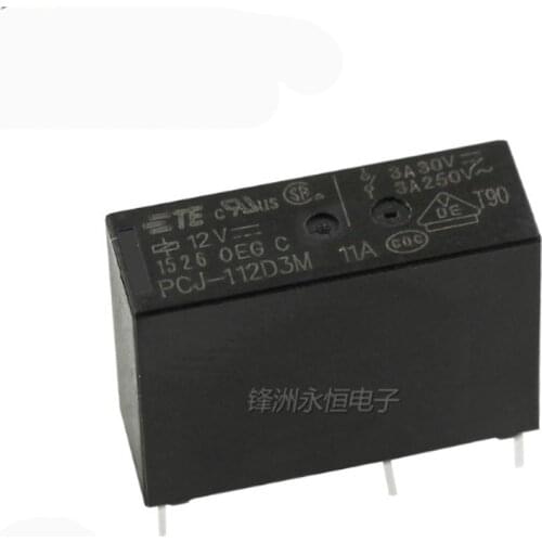 10PCS/Lot PCJ-112D3M PCJ-124D3M 4P/4Pin 3A/250V 12V/24V Power relay