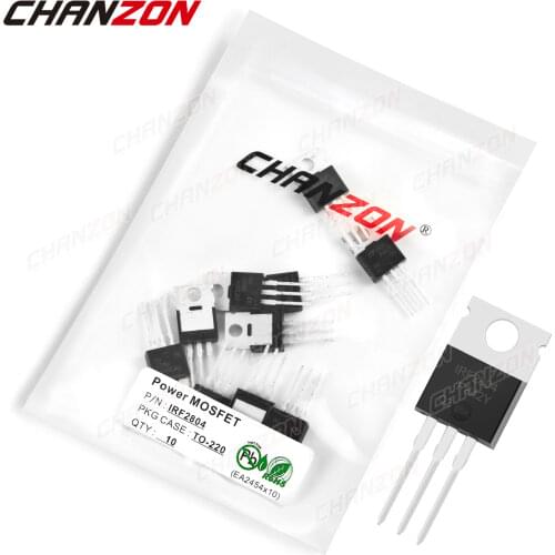 10Pcs IRF2804 TO-220 Power SIC Mosfet Transistor Bipolar Junction BJT Powerful Triode Tube Fets DIP 75A 40V Integrated Circuits