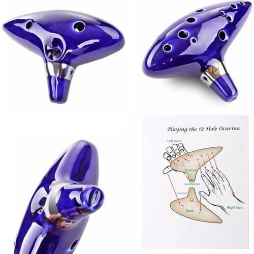 12 Holes Kiln-fired Ceramic Alto C Legend of Ocarina Flute of Time Ceramic Drop Shipping