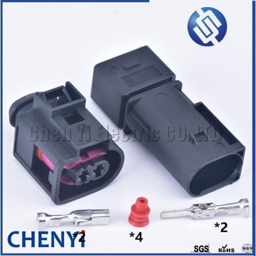2 Sets 2 Pin 3.5mm male female electrical auto wire waterproof Connector for VW Passat Golf ADUI A3 A4 A6 Horn Plug 4D0971992
