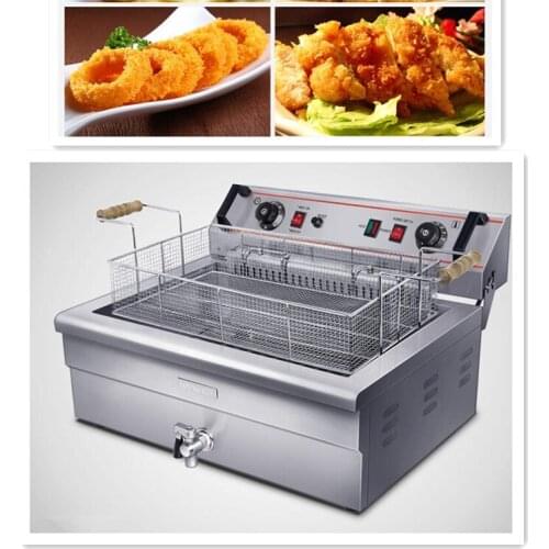 220V/4.8KW 20L Commercial Electric Deep Fryer Single Cylinder Machine With Timer Commercial Restaurant Steel