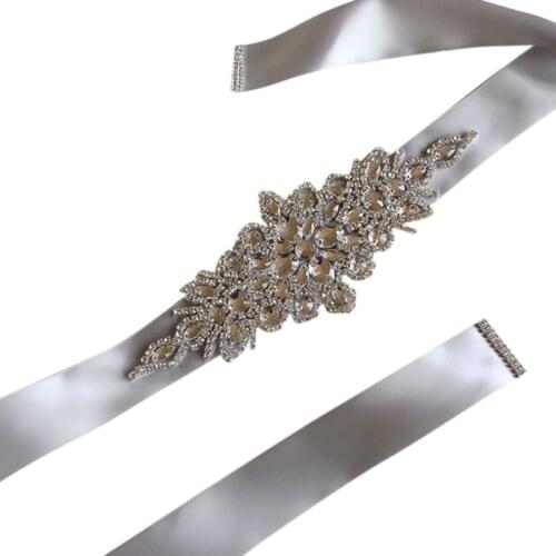 270x4cm Women Wedding Sash Elegant Rhombic Rhinestone Faux Crystal Ribbon Bridal Wide Waist Belt Jewelry Dress Cummerbund