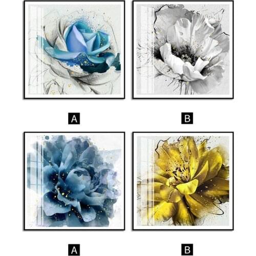 4 pcs Abstract peony Diamond Painting Full Square round Drill Cross Stitch Kits flower 5d Diy Diamond Embroidery MosaicZP-2099