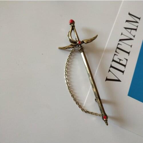 6 pcs/ lot fashion jewelry accessories metal enamel angel wing sword brooch pin