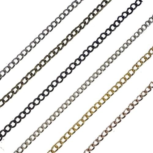 6 colors 5 Meters width:2MM Iron Tassel Chains Extended Chains Diy Jewelry Findings Gold,Silver,rhodium,black,rose gold