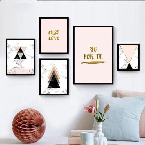 Abstract Geometry Marbling Home Decor Wall Art Nordic Canvas Print Modern Minimalist Letter painting Bedroom Living Room Picture