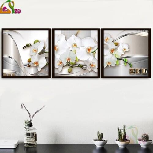 5d DIY Diamond Painting Full Square/Round Diamond Embroidery Complete Kit Mosaic Triptych Abstract Magnolia Flowers