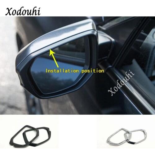 Car Stick Rear Rearview Side Glass Mirror Trim Frame Rain Shield Sun Visor Shade 2pcs For Honda Civic 10th Sedan 2019 2020 2021