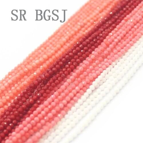 Free Ship 2mm Faceted 100% Real Natural Beads Jewelry Making Diy Natural Coral Seed Beads 15"