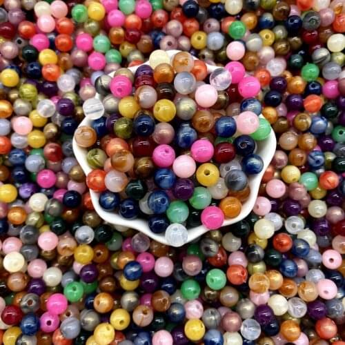 New 8mm Acrylic Beads Round Loose Spacer Beads for Jewelry Makeing DIY Clothing Accessories