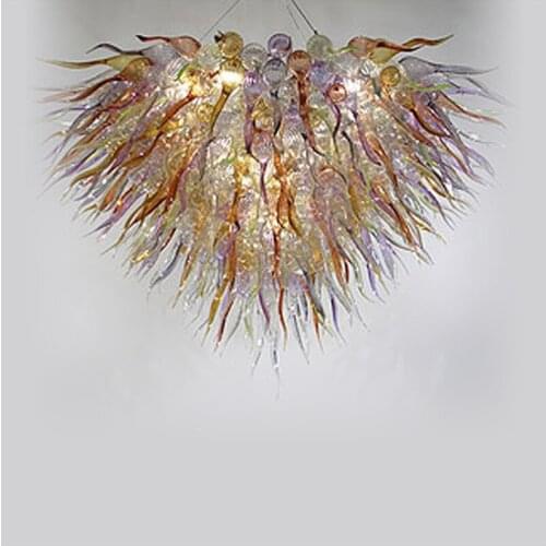 Zhongshan Manufacturer Blown Murano Glass Chandeliers Custom Made Hand Blown Glass Modern LED Chandeliers