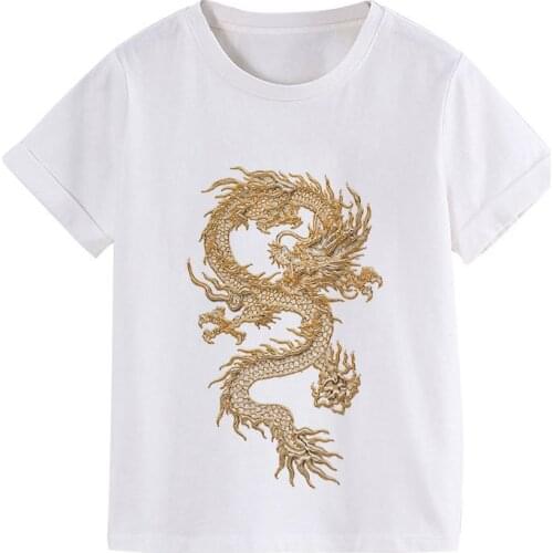Children Ancient Animal Dragon Printing Funny T-Shirts For Boys/girls Summer Tops Short Sleeve Kids Clothes Casual Baby T shirt