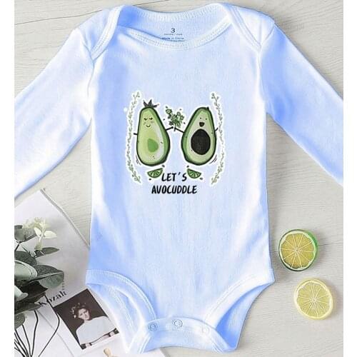Babys Undershirts Avocado Printing Toddler Shower Gifts Infant Girls Outfit Newborn Boy Winter Clothes Romper for Newborns