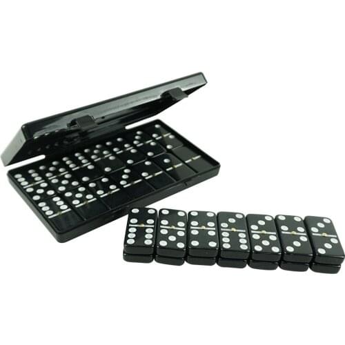 Double 6 28PCS/SET Plastic Box Dominos With White Dots Paint from Factory